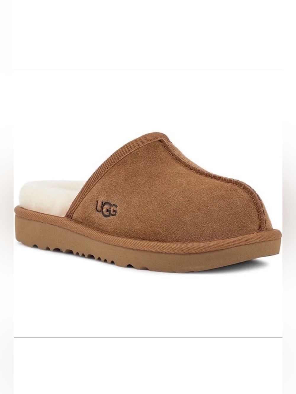 UGG Keegan Chestnut Suede Shearling Slide Slippers Big Kids 1 Cozy Comfort Youth